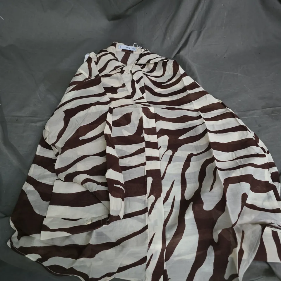 MANGO MNG ZEBRA PRINT BLOUSE – WOMEN'S TOP, UK 10