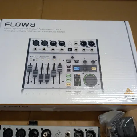 BOXED BEHRINGER FLOW 8 8-INPUT DIGITAL MIXER