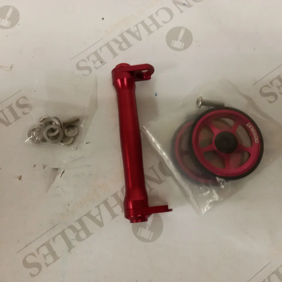 LITEPRO EAZY WHEELS EXTENDER FOR BROMPTON FOLDING BICYCLE RED EASY WHEELS EXTENSION (EXTENDER + 2 WHEELS)