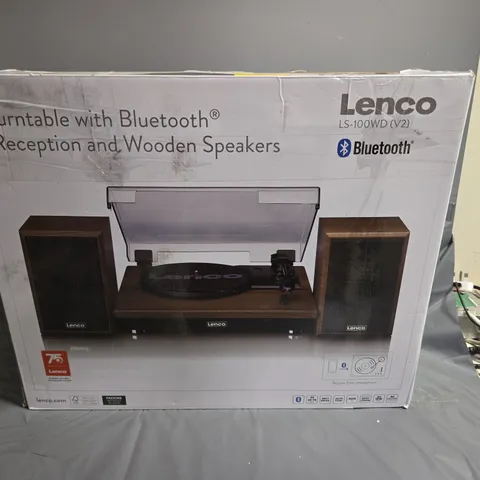 TURNTABLE WITH BLUETOOTH RECEPTION AND WOODEN SPEAKERS