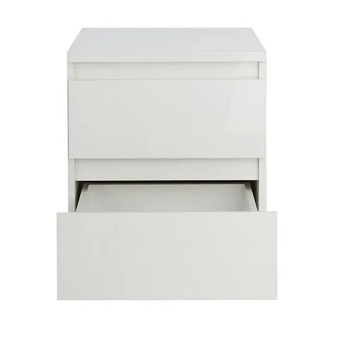 LAYTON GLOSS 2 DRAWER BEDSIDE - WHITE 