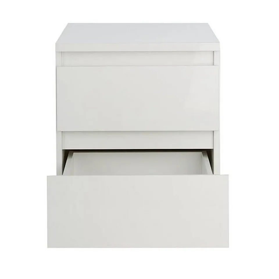 LAYTON GLOSS 2 DRAWER BEDSIDE - WHITE  RRP £79