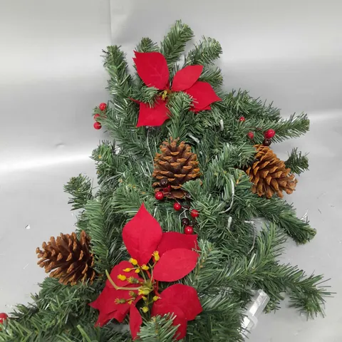 RED POISETTA PRE LIT 6FT GARLAND