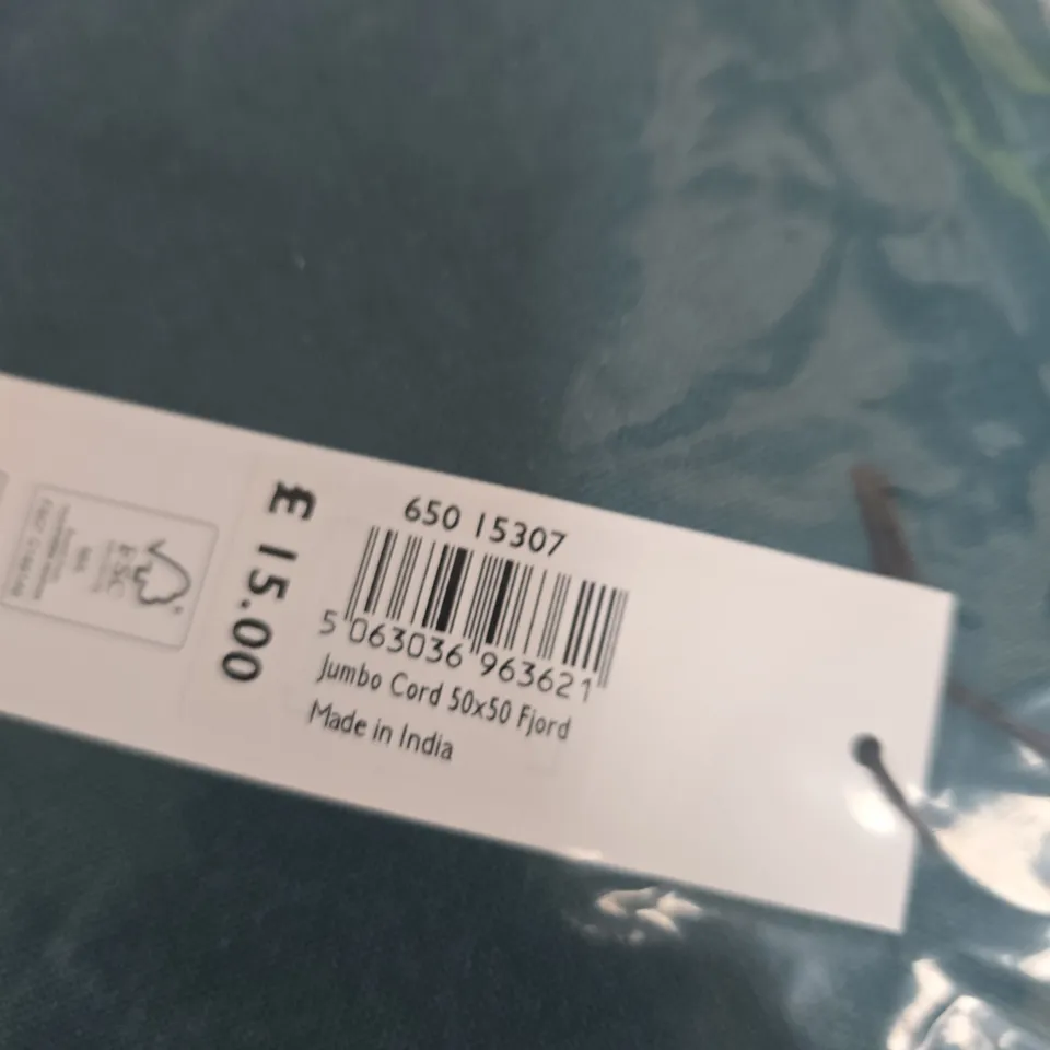 JUMBO CORD 50X50 FJORD CUSHION COVER – BLUE CORDUROY