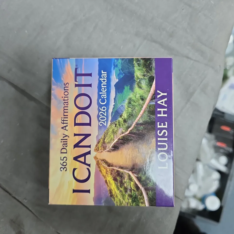 BOX OF APPROXIMATELY 25 ITEMS TO INCLUDE: BATHROOM WRENCH AND DAILY AFFIRMATIONS CALENDAR 