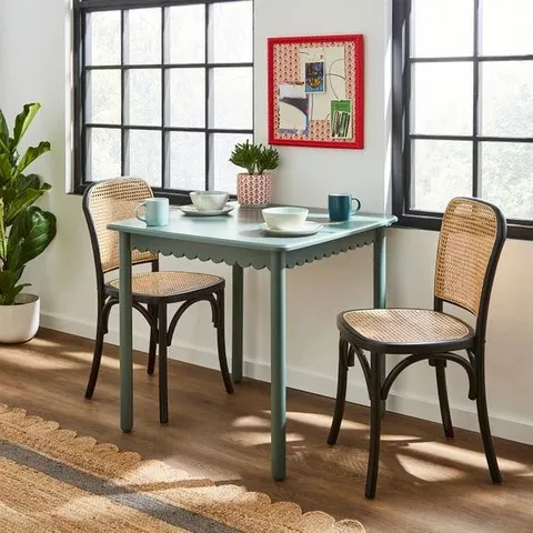BOXED REMI SQUARE DINING TABLE - FOREST GREEN (1 BOX)