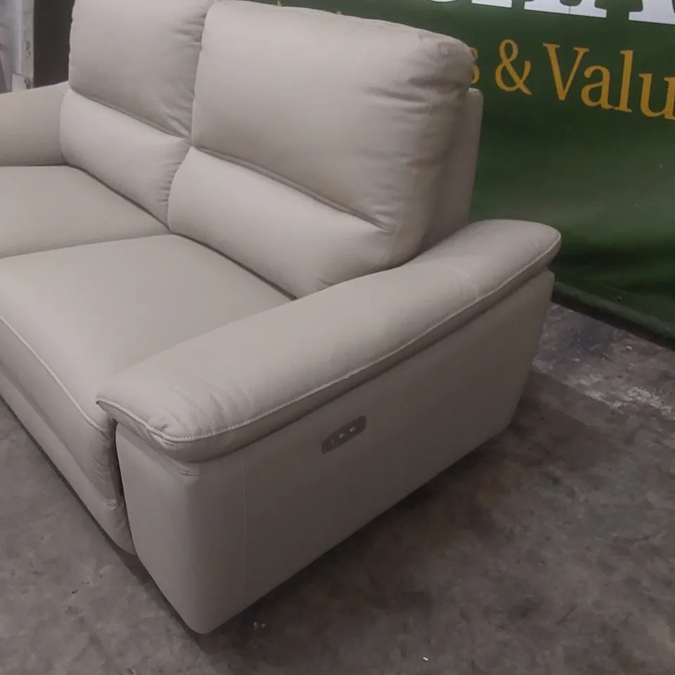 DESIGNER PAVILION LEATHER 3 SEATER POWER RECLINER SOFA 