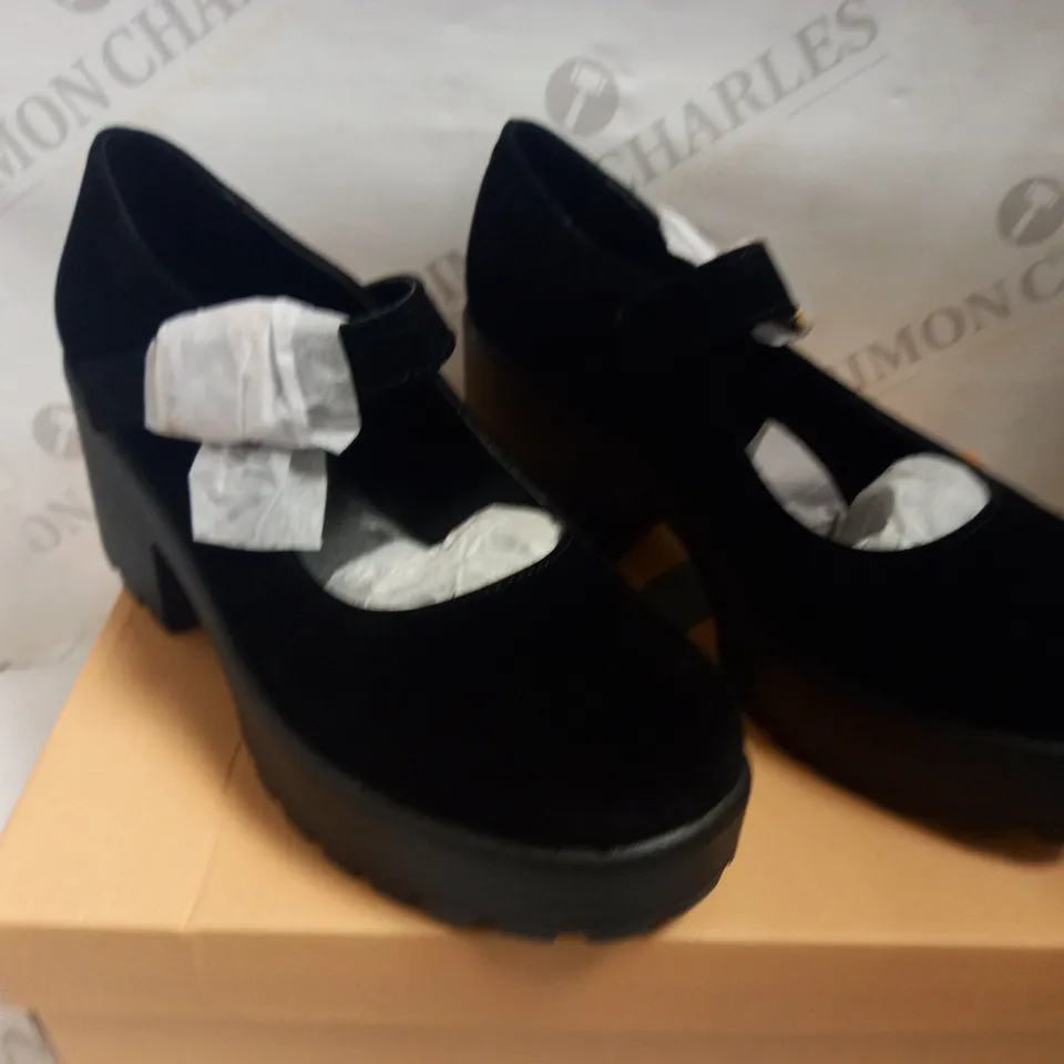 KOI VEGAN TIRA BLACK MARY JANES `SUEDE EDITION` - BLACK SIZE 4