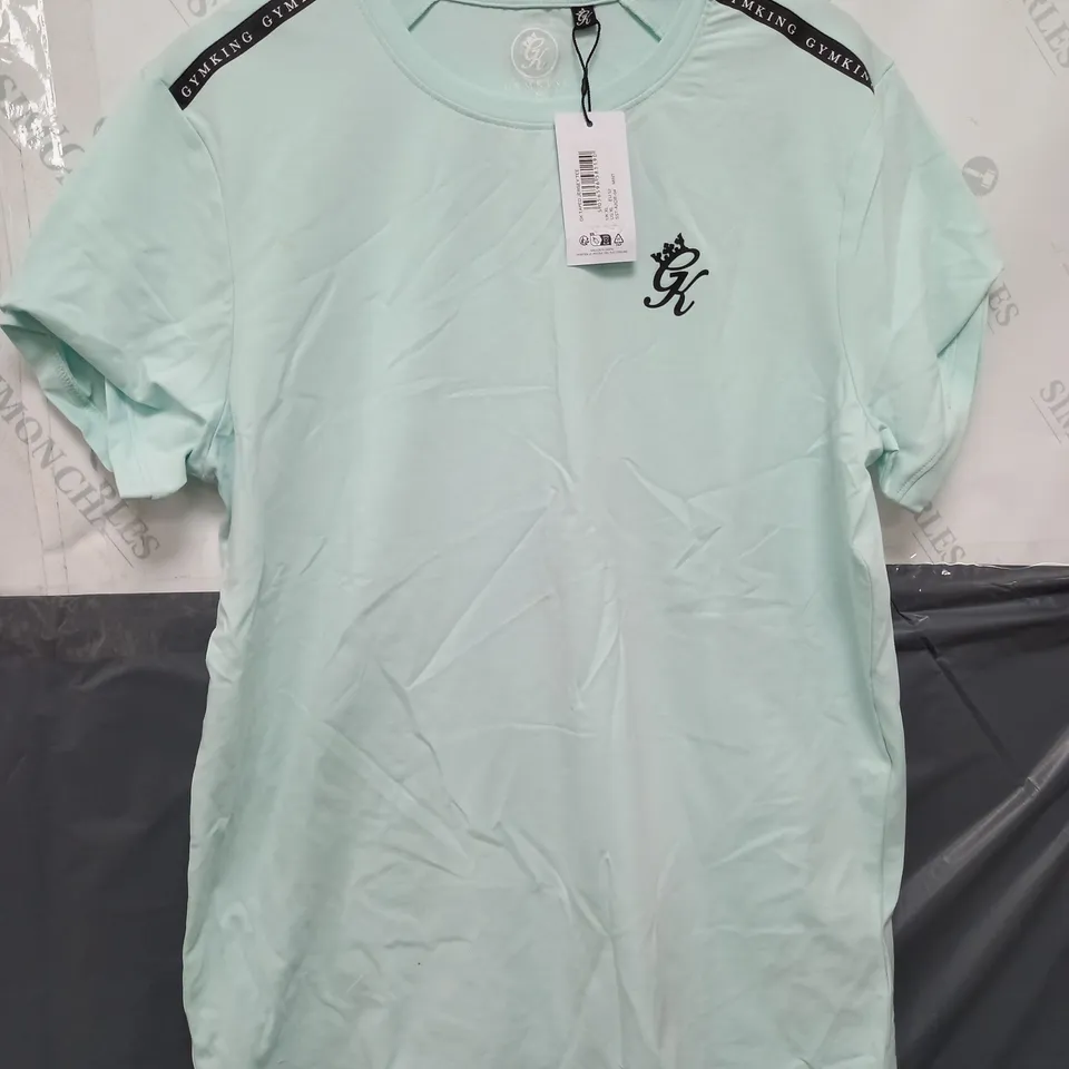 GYMKING TAPED JERSEY TEE IN MINT - UK XL