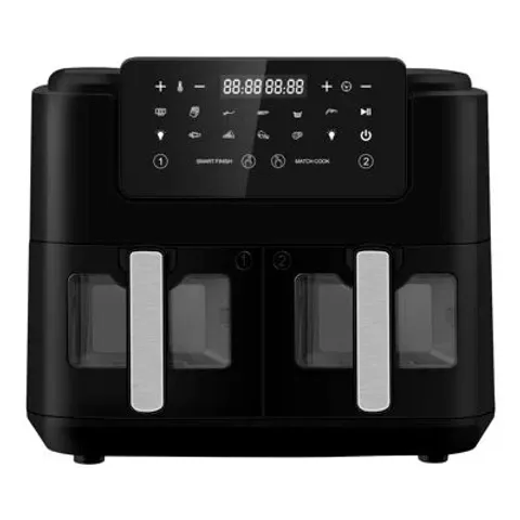 BOXED DUAL ZONE AIR FRYER OIL FREE 9L LARGE AIR FRYER FOR FAMILY -black-