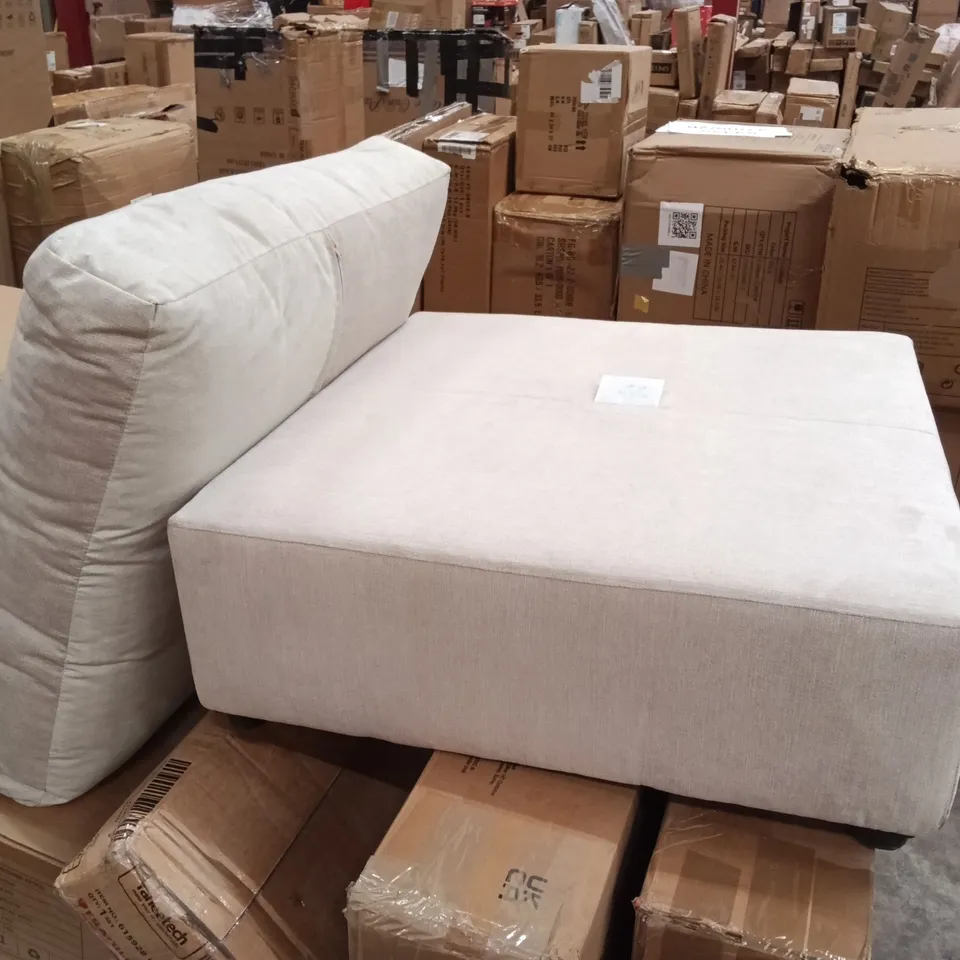 MODULAR FABRIC OTTOMAN STOOL - BEIGE (2 PARTS)