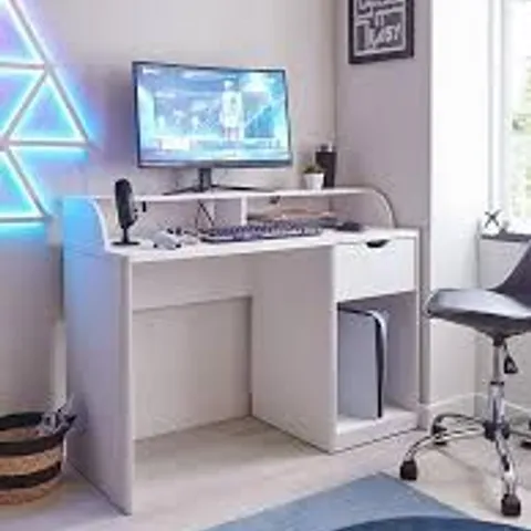 BOXED ASPEN GAMING DESK - WHITE OAK EFFECT (1 BOX)