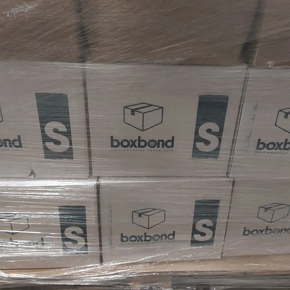 PALLET CONTAINING A LARGE QUANTITY OF PACKAGING ITEMS INCLUDING: SELF ADHESIVE PAPER TAPE, PAPER ENVELOPES, CLOSED CORNER EDGE PROTECTOR ECT