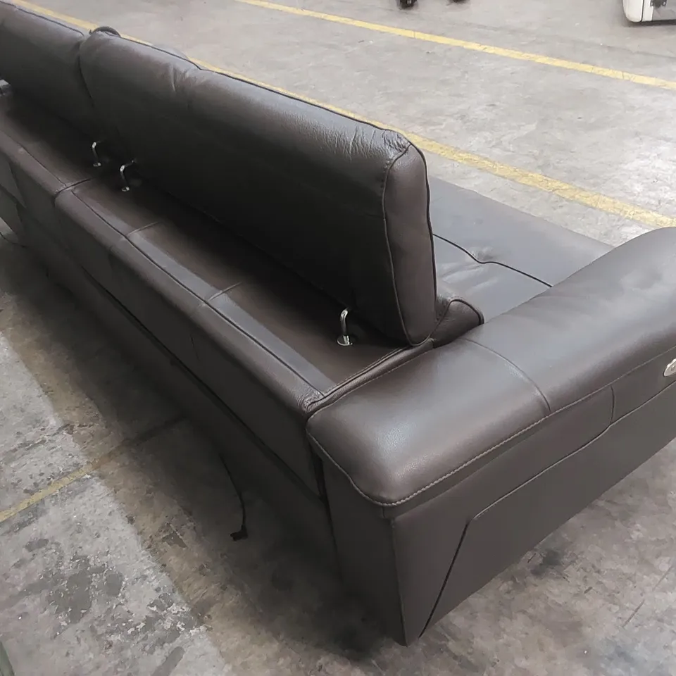 QUALITY DESIGNER ITALIAN MADE LARGE 4 SEATER ELECTRIC RECLINER LEATHER SOFA