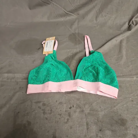 LEMONADE SYNERGY BRALETTE IN EMERALD/PINK SIZE 32 A-D