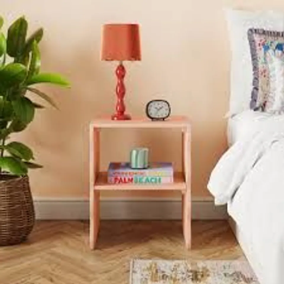 BOXED POSIE WAVY BEDSIDE TABLE - APRICOT (1 BOX)