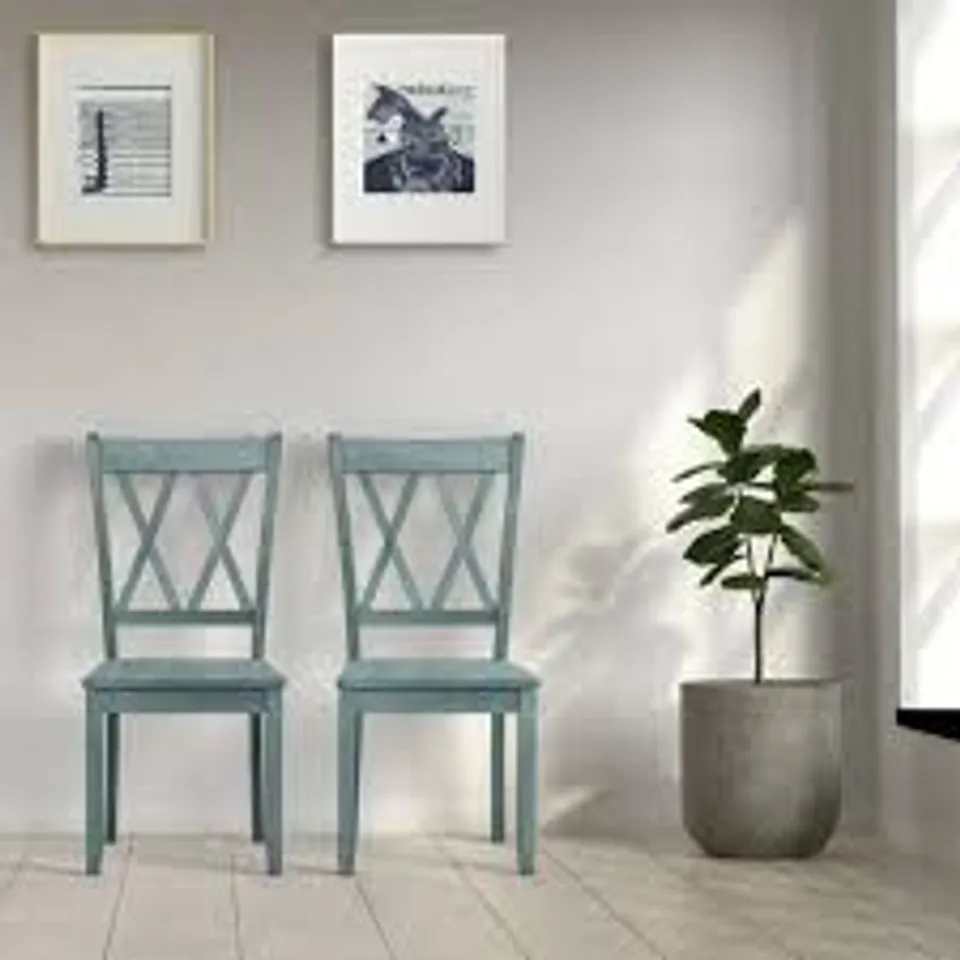 BOXED COSTWAY WOODEN DINING CHAIR (SET OF 2) (1 BOX)