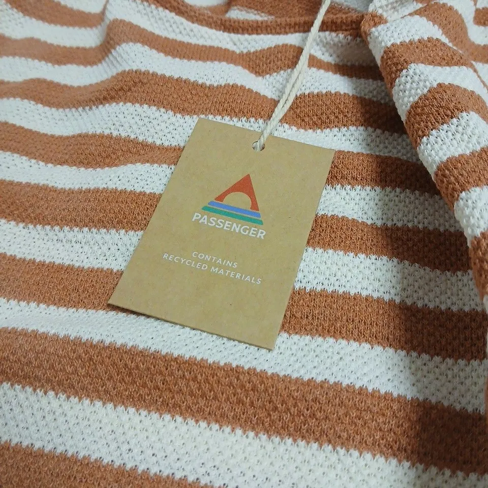 PASSENGER PANORAMA STRIPED LONG SLEEVE TOP IN GLAZED GINGER UK LARGE