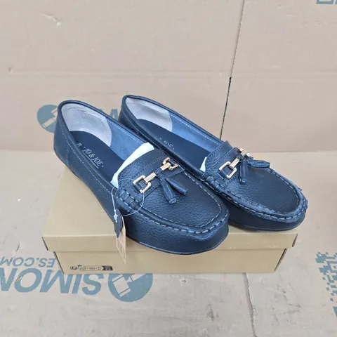 JO & JOE WIDE FIT NAVY NAUTICAL LOAFERS – UK 8