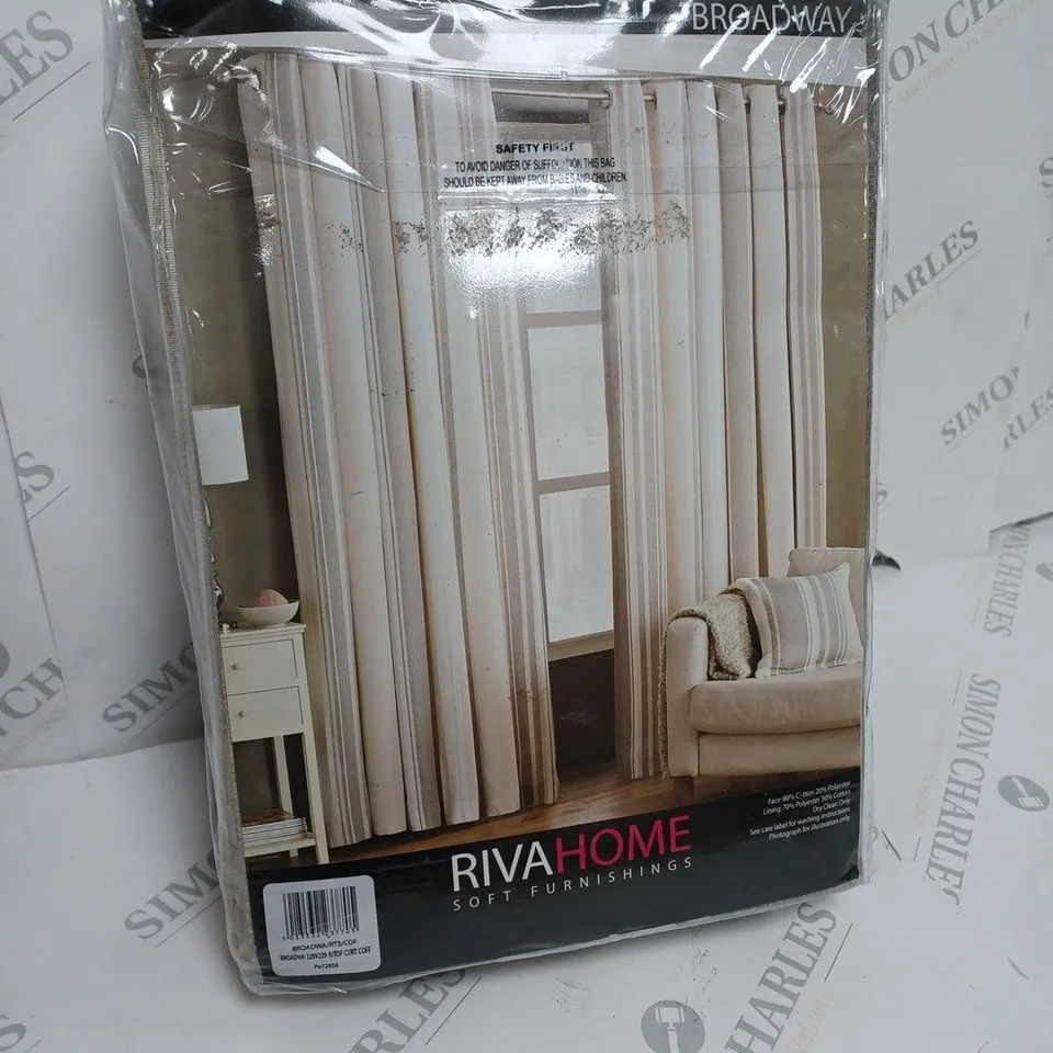 RIVA HOME ESSENTIAL COLLECTION ONE PAIR FULLY LINED CURTAINS APPROX. 229X229CM