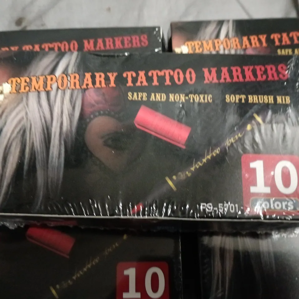 LOT OF 5 SEALED 10-PACKS OF TEMPORARY TATTOO MARKERS
