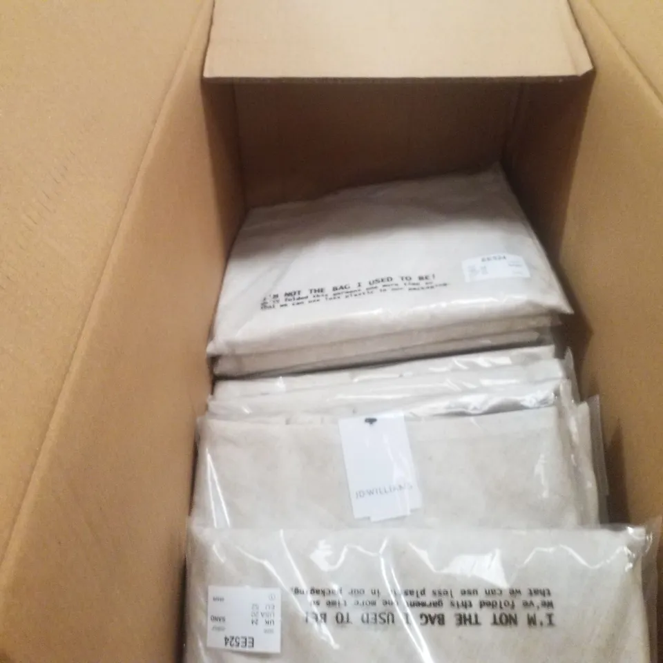 BOX CONTAINING APPROXIMATELY 22X BRAND NEW JD WILLIAMS FIT AND FLARE SKIRTS - COLOUR SAND - SIZE 24
