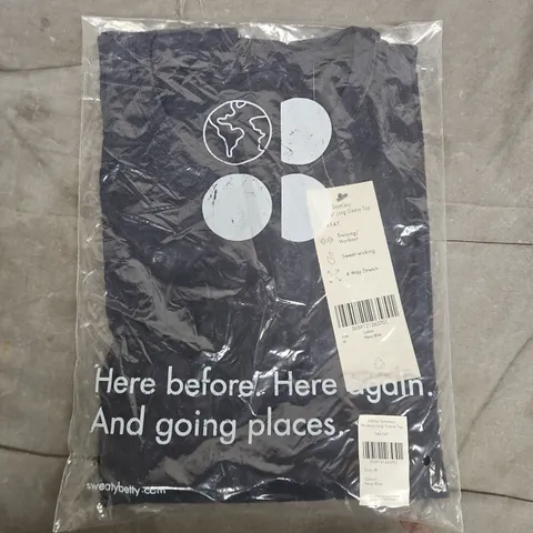 BAGGED SWEATY BETTY ATHLETE SEAMLESS WORKOUT LONG SLEEVE TOP IN NAVY - MEDIUM