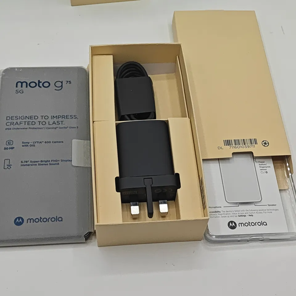 BOXED MOTOROLA G75 5G 8+128GB IN CHARCOAL GREY - MC434