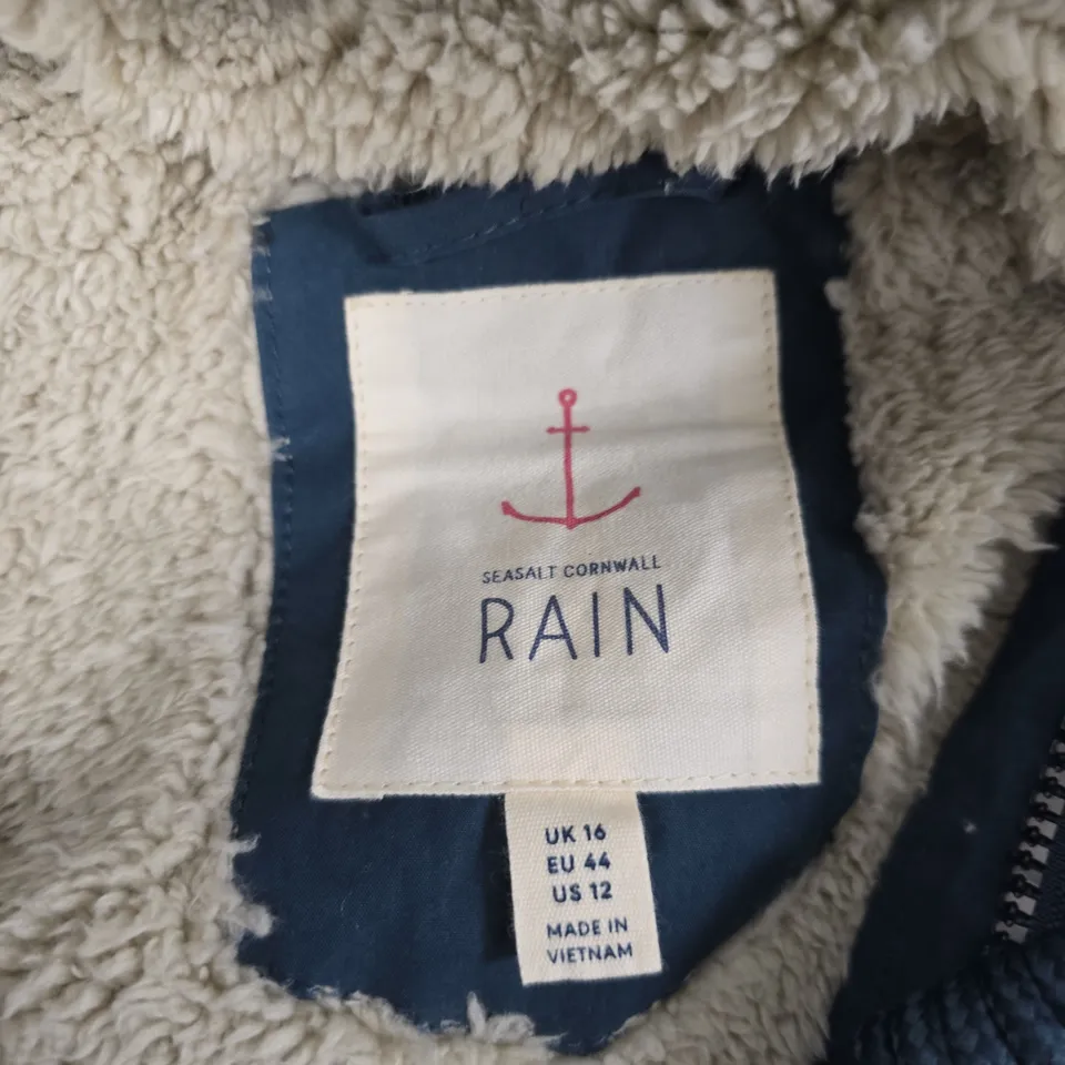 SEASALT CORNWALL RAIN COAT – NAVY, UK 16 (EU 44), WOMEN'S