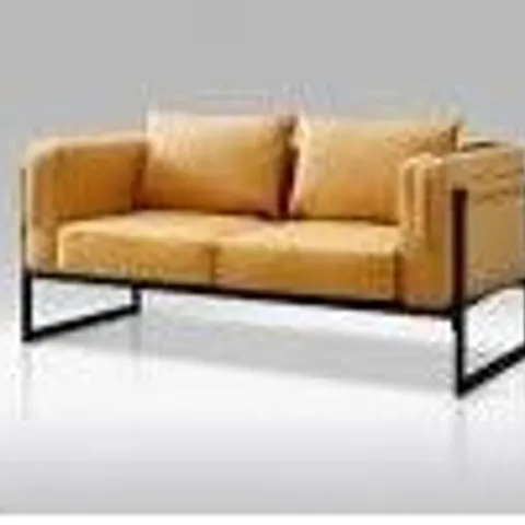 BOXED TUKAILAI FAUX SUEDE GREEN UPHOLSTERED SOFA 2 SESTER SETTEE WITH METAL FRAME (1 BOX)