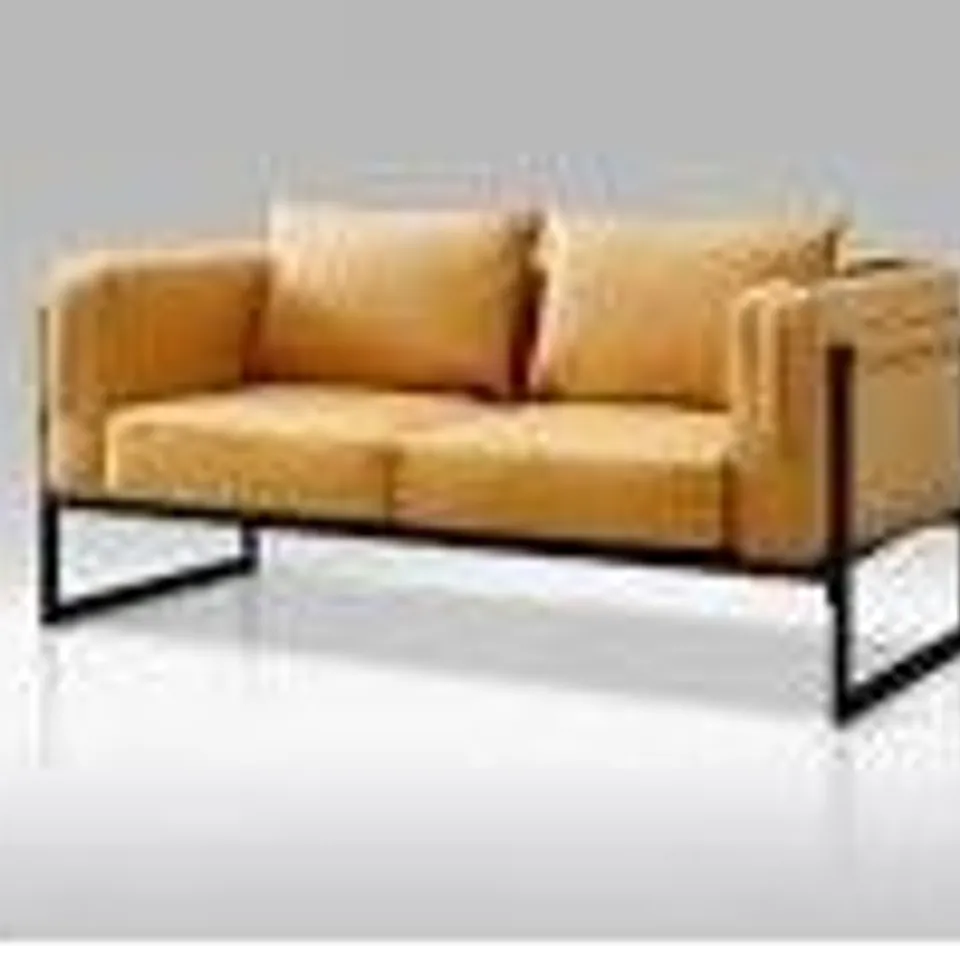 BOXED TUKAILAI FAUX SUEDE GREEN UPHOLSTERED SOFA 2 SESTER SETTEE WITH METAL FRAME (1 BOX)