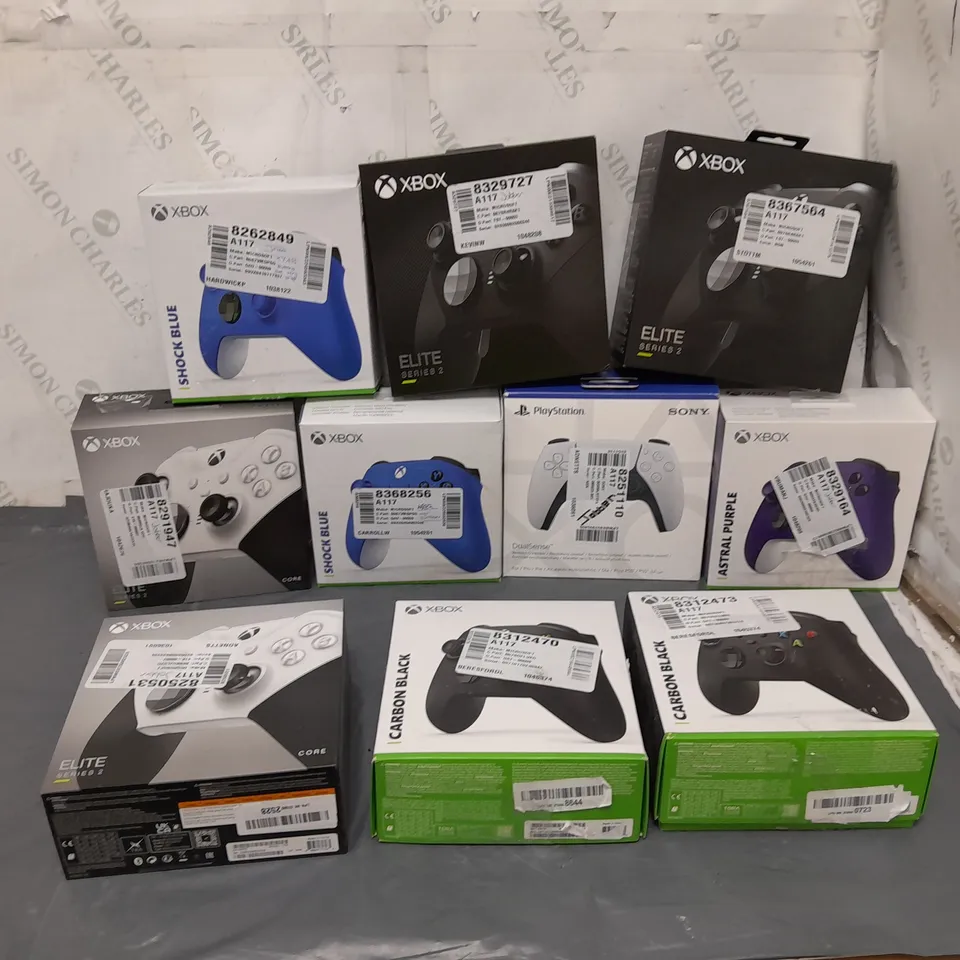 10 ASSORTED GAMING CONTROLLERS TO INCLUDE PLAYSTATION AND XBOX 