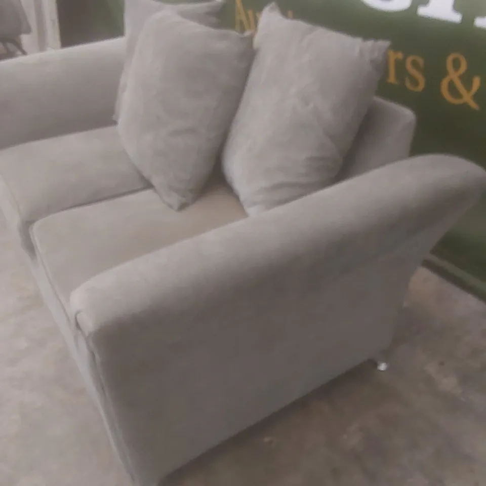 DESIGNER 2 SEATER FABRIC UPHOLSTERED SOFA  