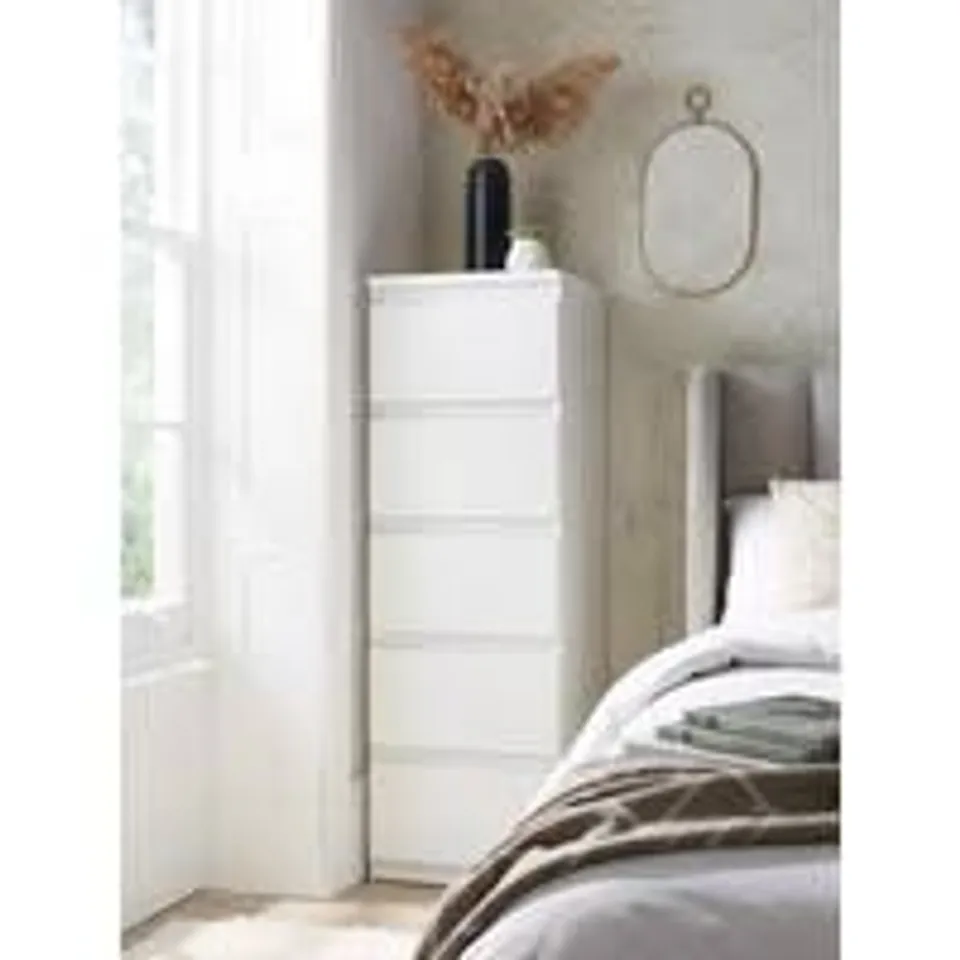 LISSON 5 DRAWER NARROW CHEST - COLLECTION ONLY