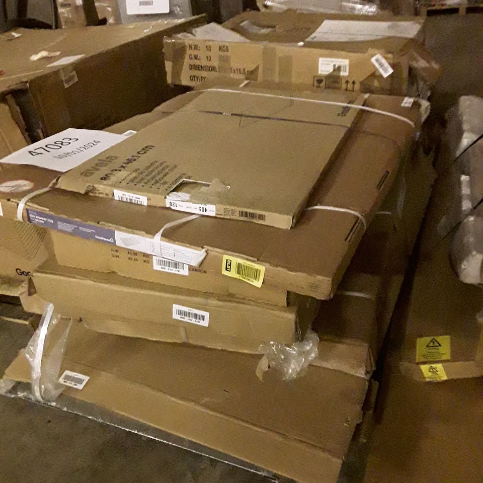 PALLET OF ASSORTED BATHROOM PARTS