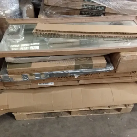 PALLET OF ASSORTED INCOMPLETE DESIGNER FURNITURE AND FURNITURE PARTS
