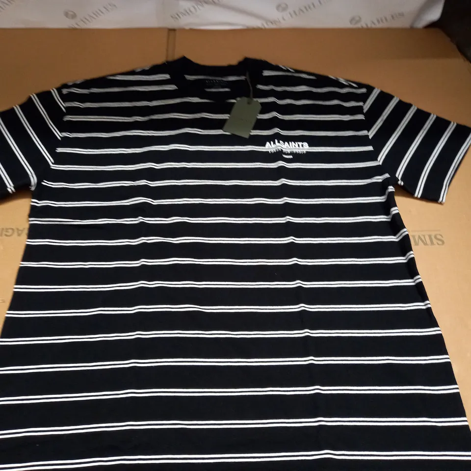 ALL SAINTS UNDERGROUND STRIPE T-SHIRT - M