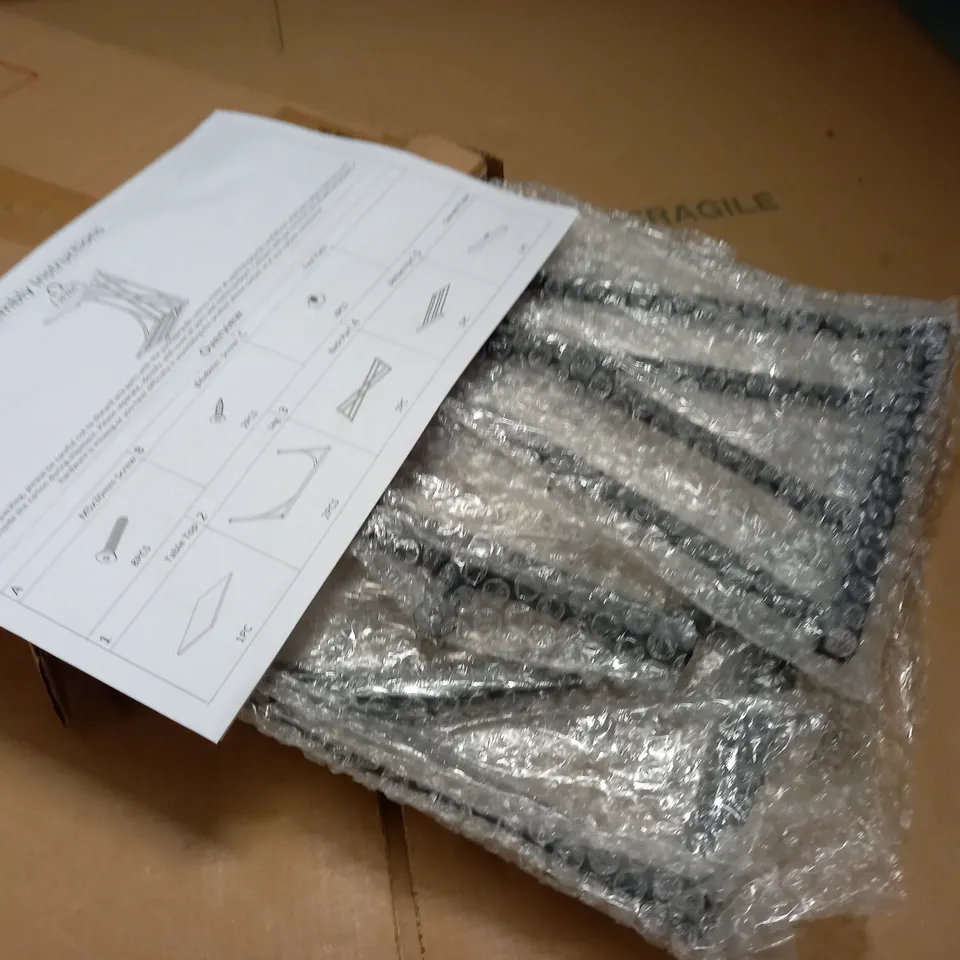 BOXED BLACK METAL FURNITURE ITEMS