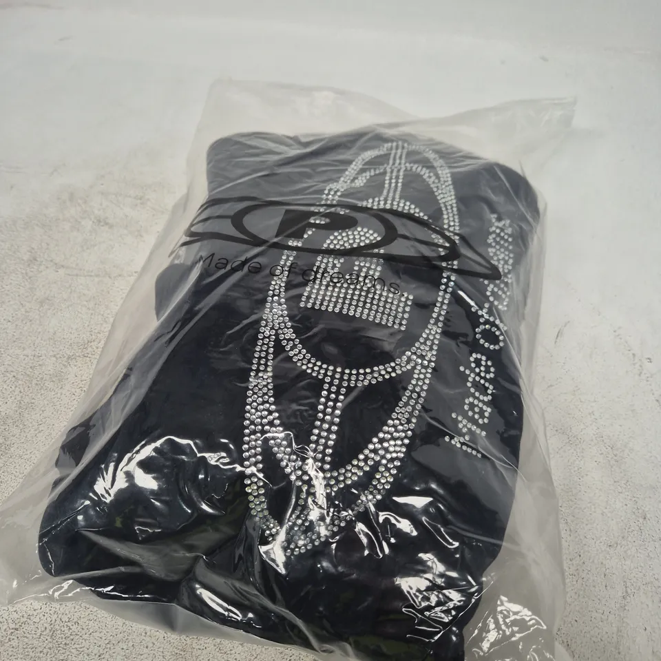 Pegasus Files Black Garment with Rhinestone Logo