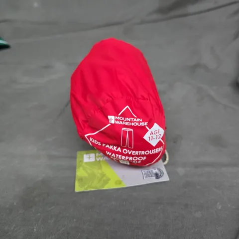 MOUNTAIN WAREHOUSE PAKKA 2 KIDS WATERPROOF OVERTROUSERS β RED, 11-12 YEARS