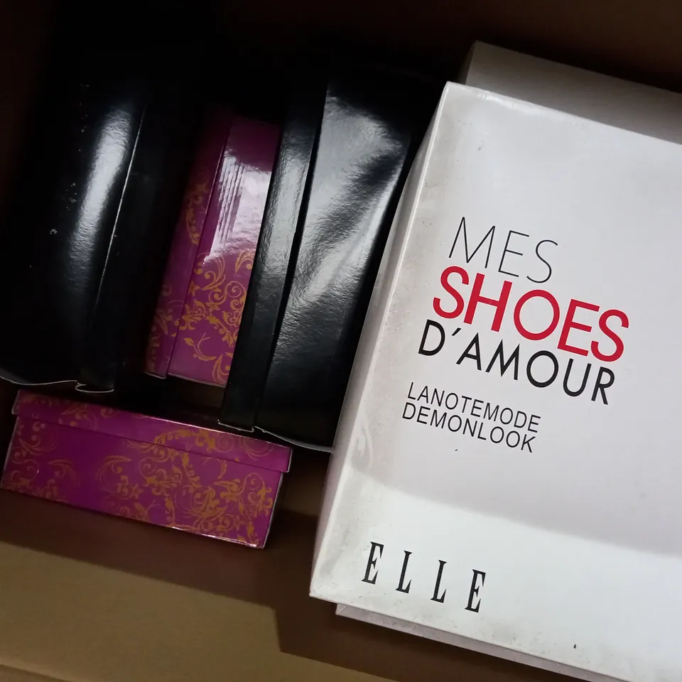 APPROXIMATELY 9 PAIRS OF ASSORTED SHOES IN VARIOUS STYLES AND SIZES