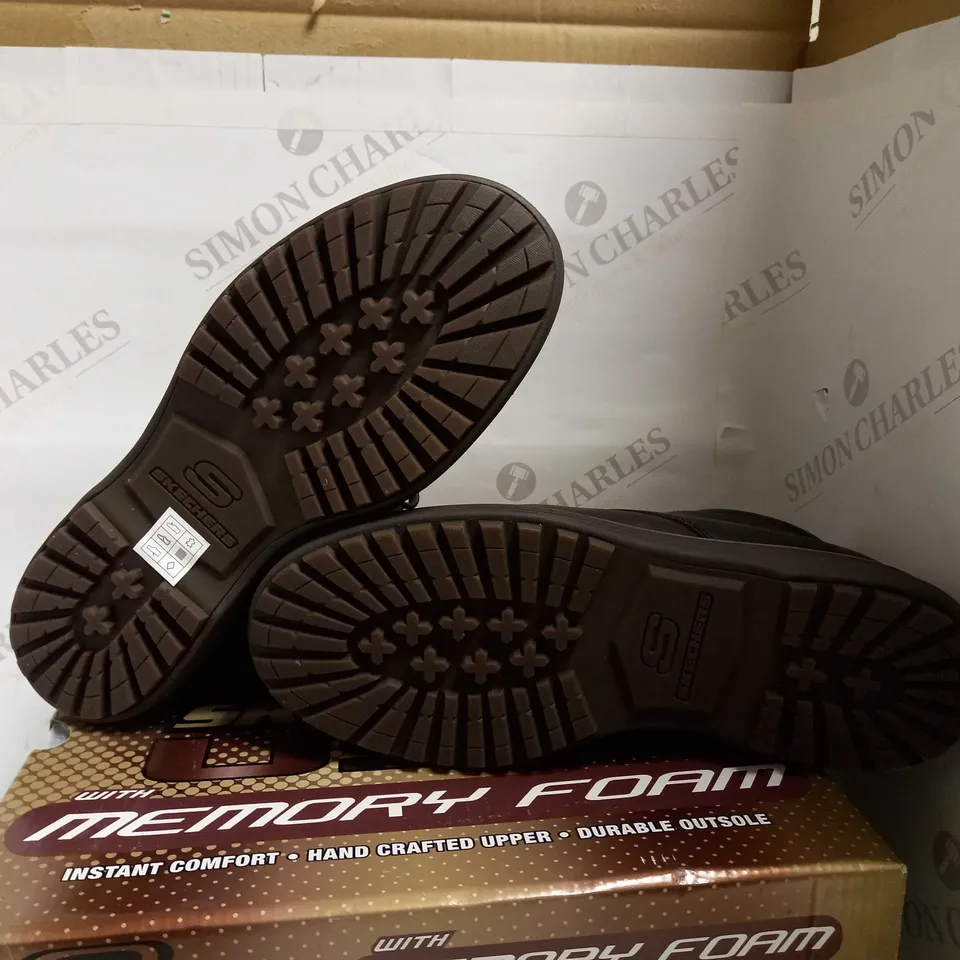 SKECHERS LEATHER BOOTS CHOCOLATE SIZE 10