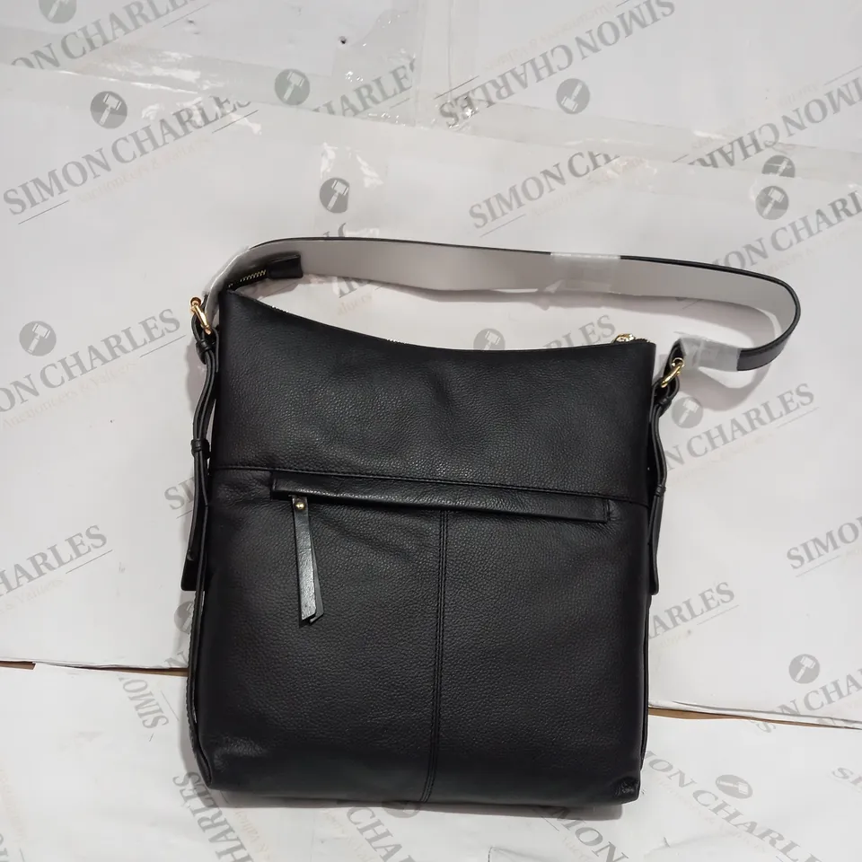 LEATHER CROSSBODY BAG - BLACK
