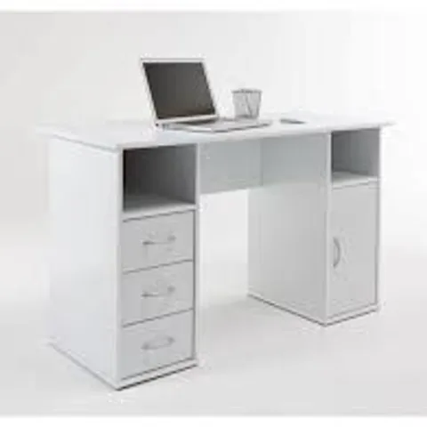BOXED ALPHASON MARYLAND COMPUTER DESK WHITE - AW12010WHI (1 BOX)