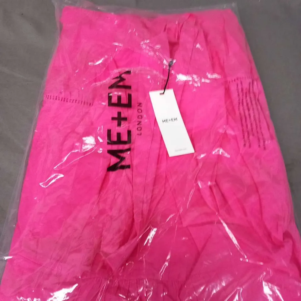 BAGGED ME+EM COTTON VOILE HALTERNECK FULL LENGTH DRESS ULTRA PINK SIZE 10