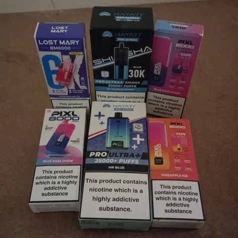 APPROXIMATELY 20 ASSORTED E-CIGARETTE PRODUCTS TO INCLUDE BRANDS SUCH AS LOST MARY, PIXL, HAYATI, ETC - COLLECTION ONLY