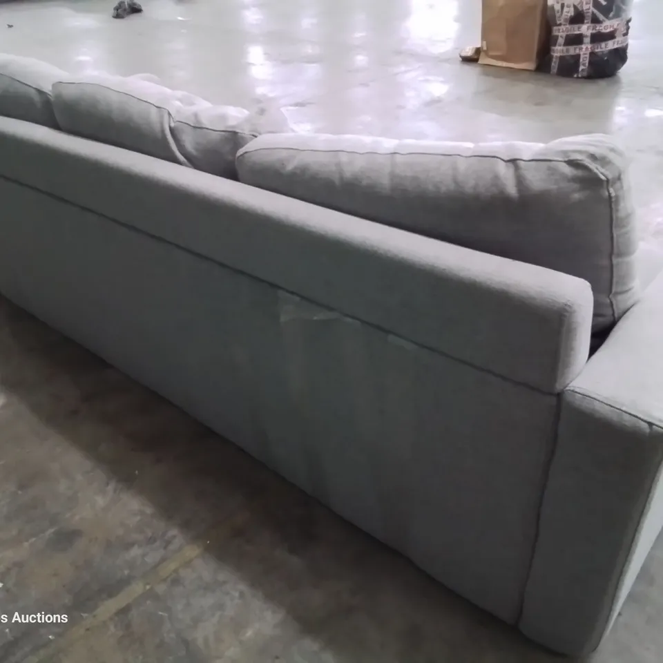 DESIGNER THREE SEATER SOFA GREY FABRIC 
