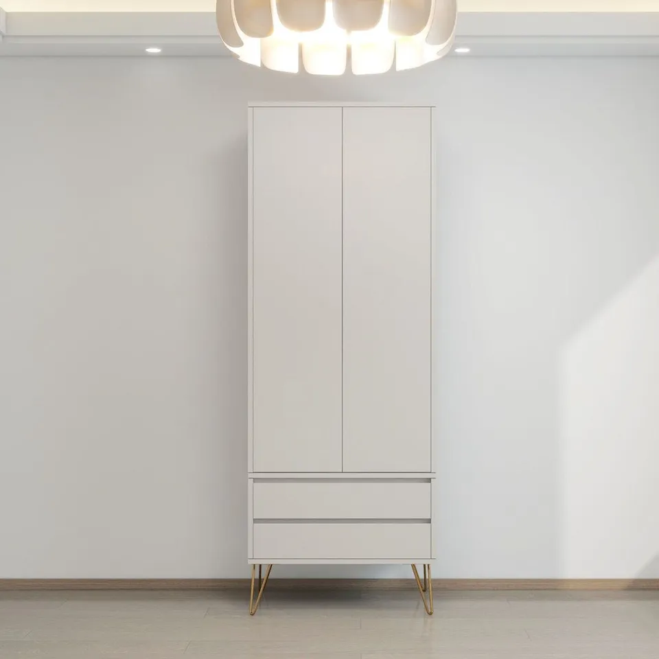 BOXED BORCHARD 2 DOOR WARDROBE (2 BOXES)