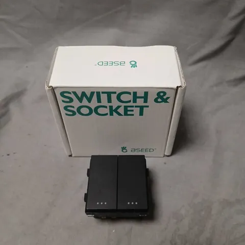BSEED SWITCH & SOCKET – BLACK DOUBLE-SWITCH MODULE