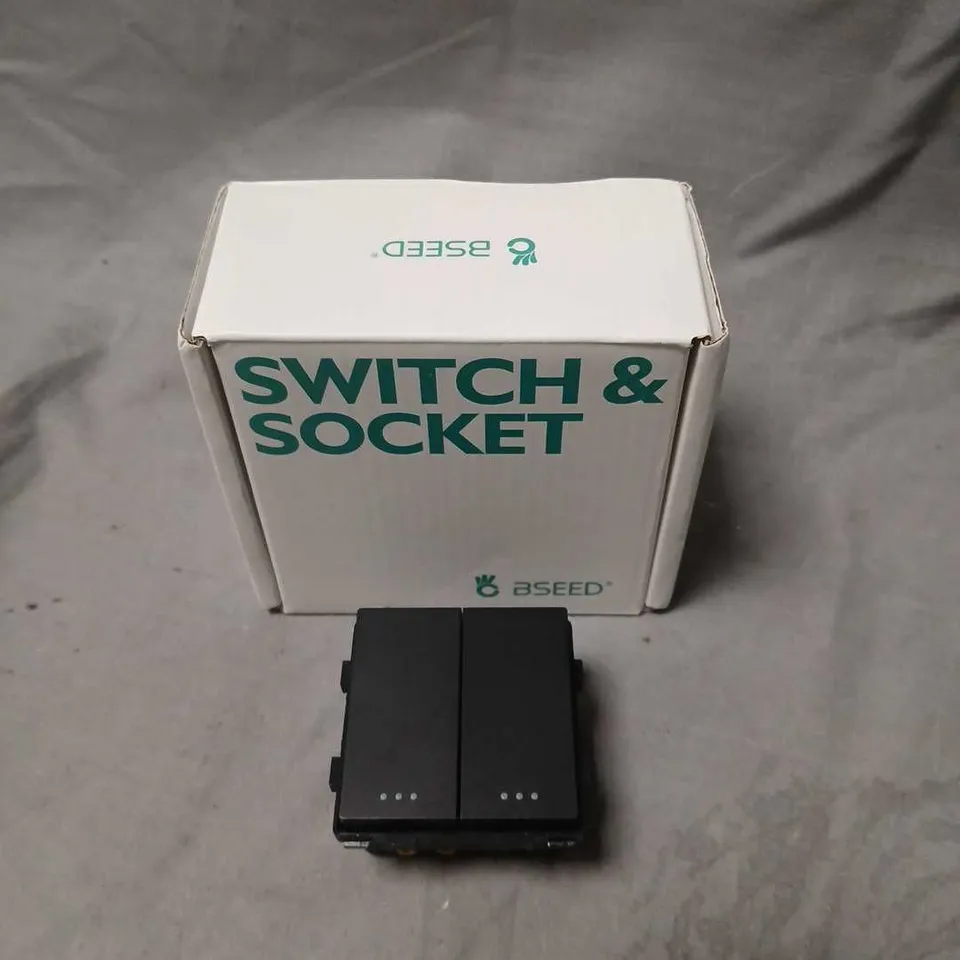 BSEED SWITCH & SOCKET – BLACK DOUBLE-SWITCH MODULE
